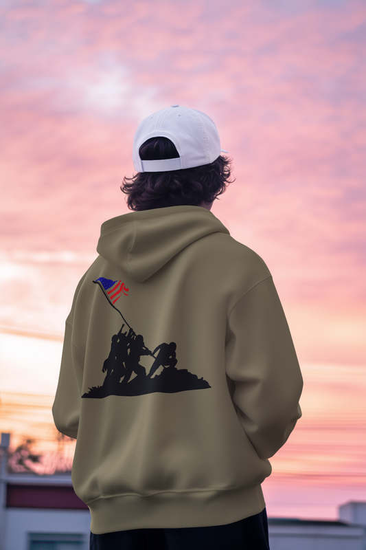 Camp Bliss - Iwo Jima Flag Raising Zip up Hoodie